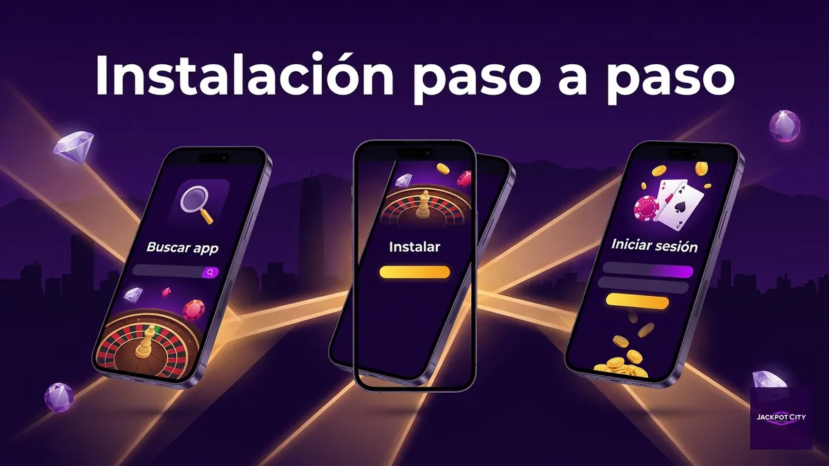 Pasos para instalar la app y el APK de JackpotCity en Chile