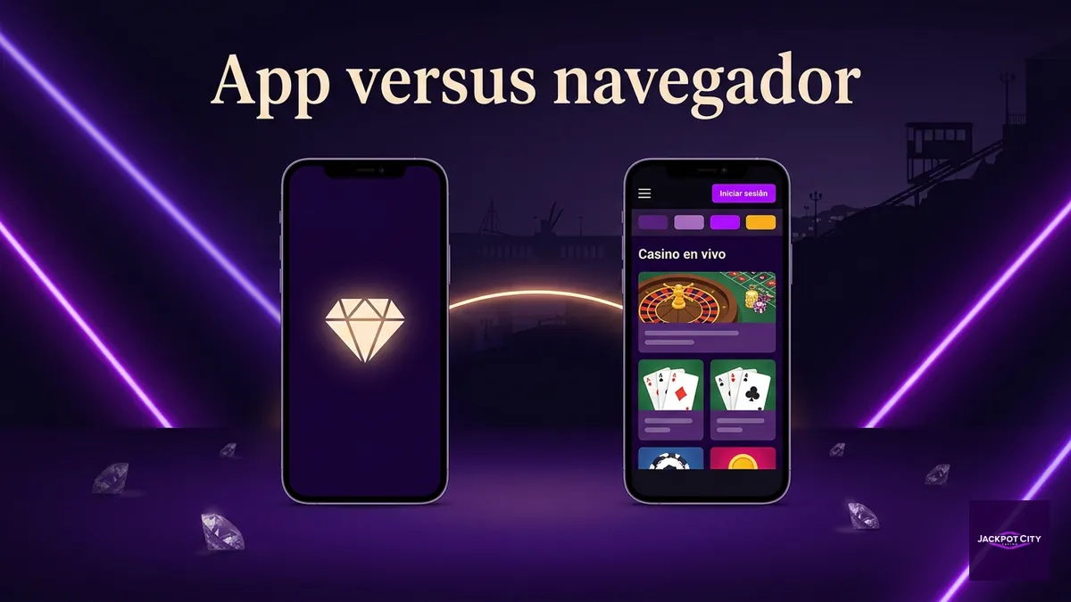 Diferencias entre la app instalada y jugar desde el navegador en JackpotCity Chile