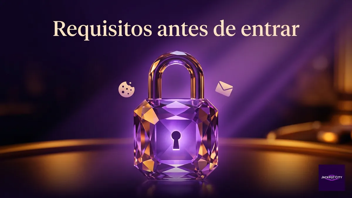 Ilustración de candado y llave representando los requisitos para iniciar sesión en JackpotCity Chile