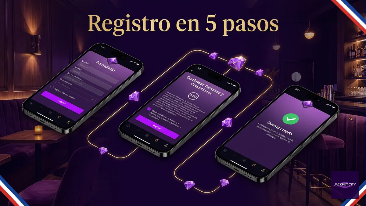 Pasos para registrarse en JackpotCity Chile: formulario, edad mínima y confirmación de cuenta