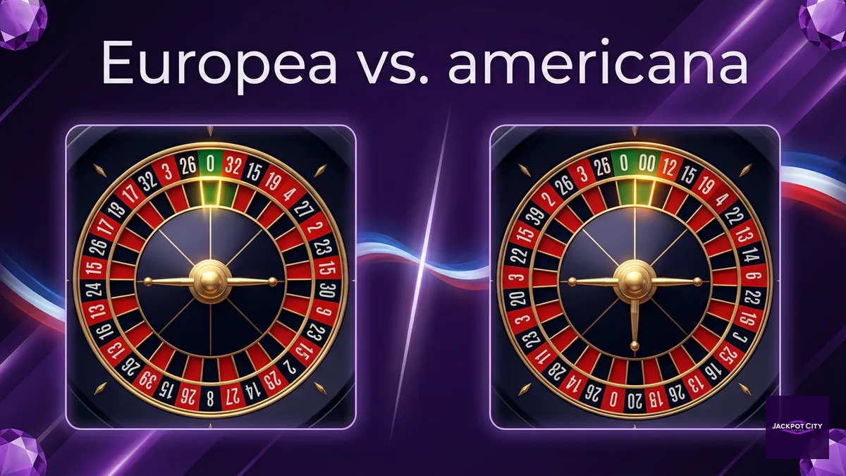 Comparación visual entre ruleta europea de un cero y ruleta americana de doble cero en JackpotCity Chile